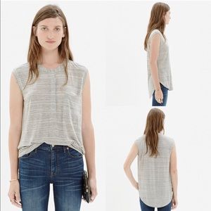 Madewell Tip-off Placket Tank - Heather Grey